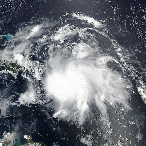 Satellite view of Hurricane Laura