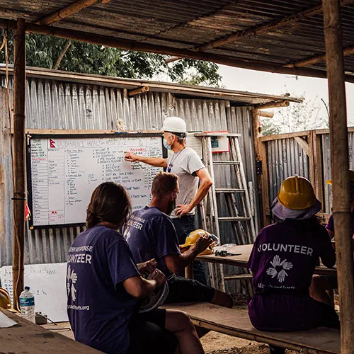 trainer teaching students