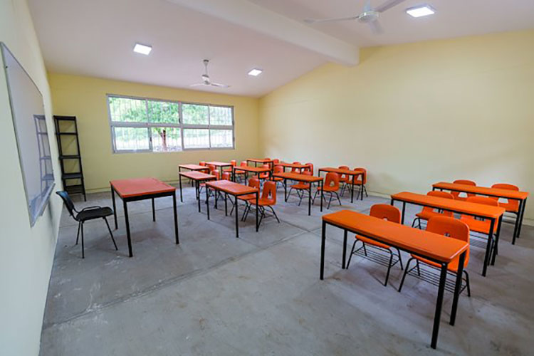 Completed empty classroom