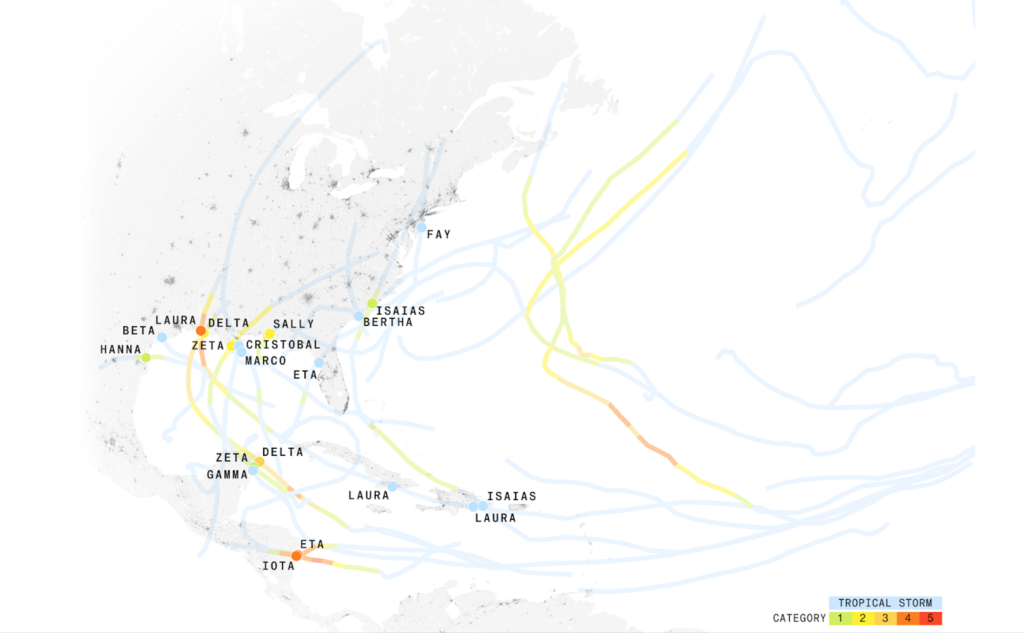 Atlantic Hurricane Season Map