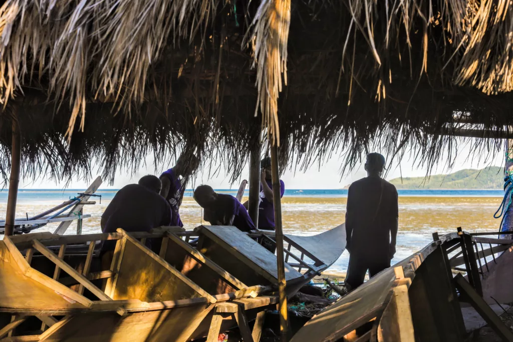 Boat reconstruction, Araceli, Philippines