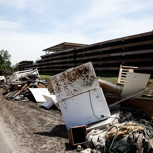 debris on side of road